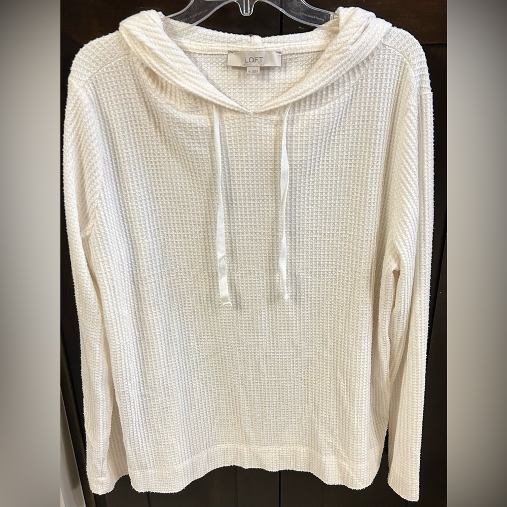 LOFT Waffle Knit Hoodie Sz XL